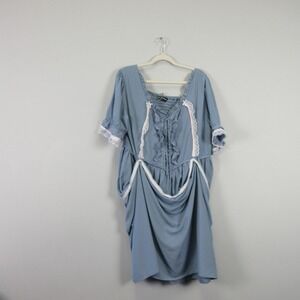 Dolls Kill Scarlet Darkness Renaissance Lace Up Corset Style Maxi Dress 2XL Blue
